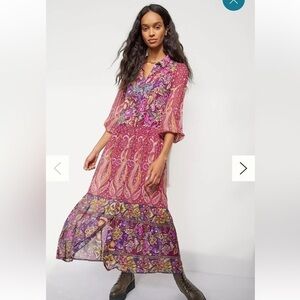 Anthropologie Nikole Floral Maxi Dress Size Large